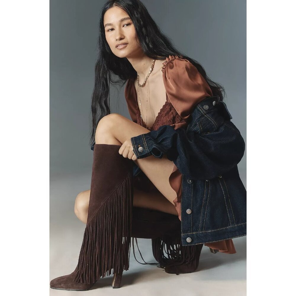 Dolce Vita Giano Suede Fringe Western Festival Boho Boots 10